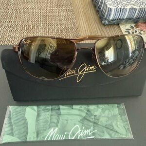 Maui Jim Brown Aviator Sunglasses